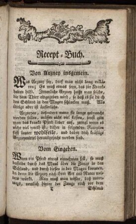 Von Arzney insgemein – Vom Eingeben