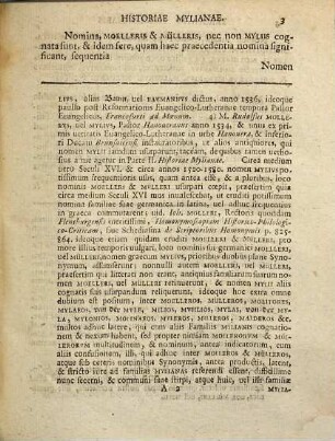 Historia Myliana vel de variis Myliorum familiis, 1