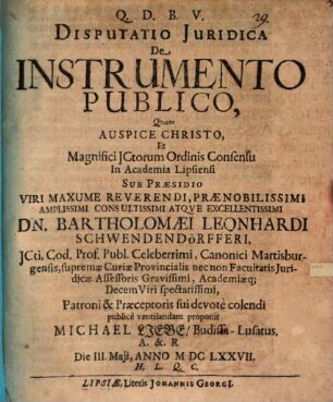 Disp. iur. de instrumento publico