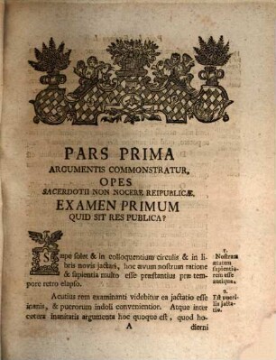 Opes Sacerdotii Num Reipublicæ Noxiæ? : Ex Rerum Natura, Sana Politica, Et Communi Sensu Generis Humani Examinatum
