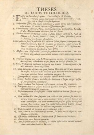 Theses de locis theologicis.