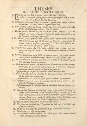 Theses de locis theologicis.