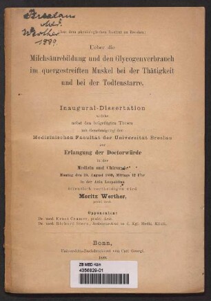 Ueber die Milchsäurebildung und den Glycogenverbrauch im quergestreiften Muskel bei der Thätigkeit und bei der Todtenstarre