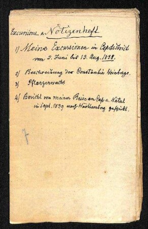 Exkursions- und Notizenheft von Ferdinand Krauss