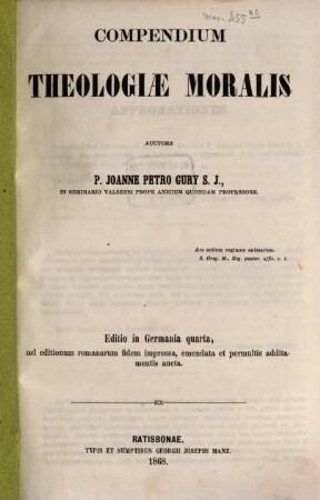 Compendium theologiae moralis, 1