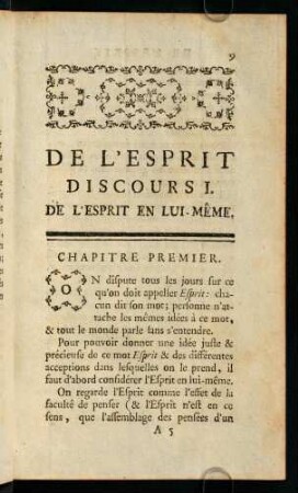 9-72, Discours I. De l'Esprit en Lui-Meme