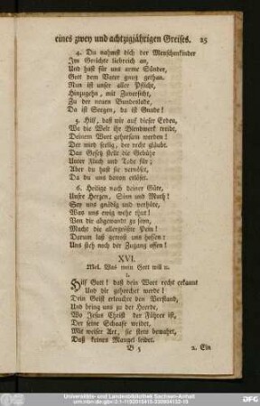 XVI. Mel. Was mein Gott will [et]c.