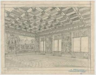 Thiersch, Friedrich von; München; Palais Bernheimer - Gobelinsaal (Perspektive)