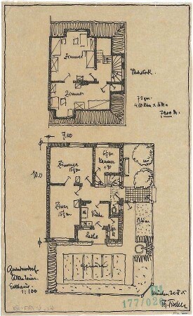 Fischer, Theodor; Reutlingen-Gmindersdorf; Arbeiterkolonie: Altenhof - Eckhaus (Grundriss DG)