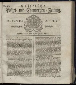 Nr. 50, Sonnabend den 23sten Junii. 1821
