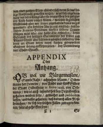 Appendix Oder Anhang.