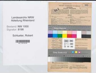 Entnazifizierung Robert Schlueter, geb. 20.02.1910 (Kaufmann)