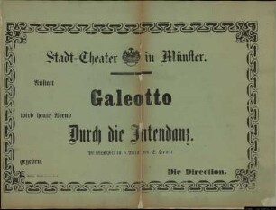 Durch die Intendanz