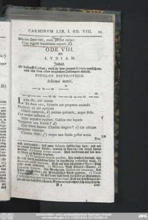 Ode VIII. Ad Lydiam.