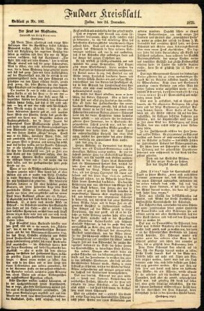 Zweite Ausgabe vom Mittwoch, den 24. Dezember 1873.