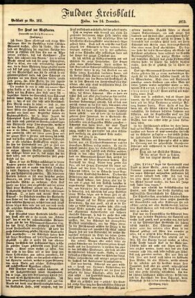 Zweite Ausgabe vom Mittwoch, den 24. Dezember 1873.