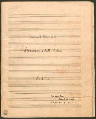 Quartets, vl (2), vla, vlc, F-Dur - BSB Mus.ms. 17090 : Streichquartett F dur // Partitur [...]