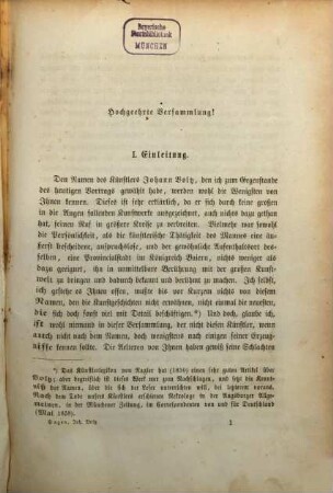 Der Maler Johann Michael Voltz von Nördlingen (1784-1858) und seine Beziehung zur Zeit- und Kunstgeschichte in der ersten Hälfte des 19. Jahrhunderts : nebst einem Verzeichnisse seiner Werke
