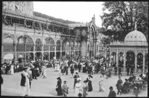 Marienbad. Kreuzbrunnen-Kolonnade (1888-1889) : Marienbad. Kreuzbrunnen-Kolonnade (1888-1889; H. Miksch, J. Niedzielski) und Konzertpavillon