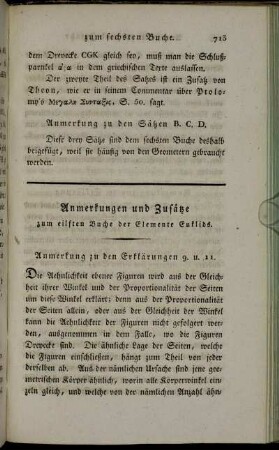 Anmerkungen und Zusätze zum eilften Buche der Elemente Euklids.