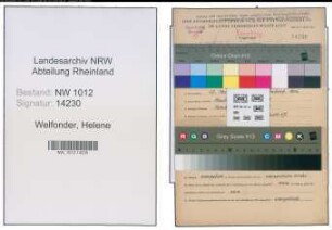 Entnazifizierung Helene Welfonder , geb. 15.05.1909 ()