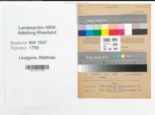 Entnazifizierung Matthias Lindgens , geb. 29.08.1903 (Elektromechaniker)