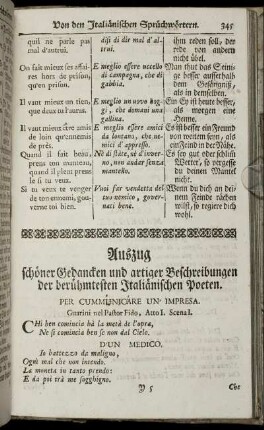 Auszug schöner Gedancken und artiger Beschreibungen der berühmtesten Italiänischen Poeten.