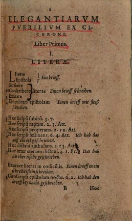 Elegantiarvm Pverilivm Ex M. Tvllii Ciceronis Epistolis Libri Tres