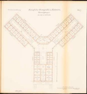 Amtsgerichts- und Gefängnisgebäude, Kattowitz: Grundriss 1.OG 1:100