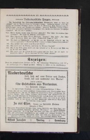 Anzeigen: Niederdeutsche