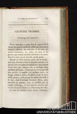 CHAPITRE PREMIER. Nettoyage des betteraves.