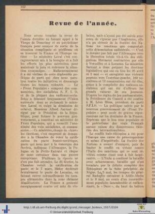 Revue de l'année.