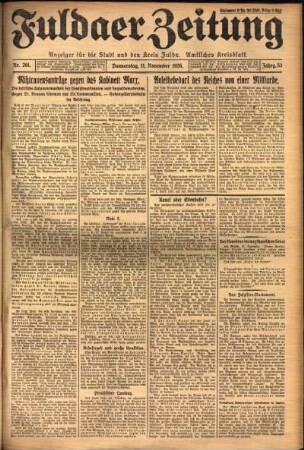 Erste Ausgabe vom Donnerstag, den 11. November 1926.
