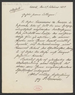 Brief an Jakob Josef Zuckmayer und Jakob Josef Zuckmayer : 27.02.1897