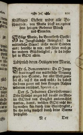 Lobsprüche deren Heiligen von Maria