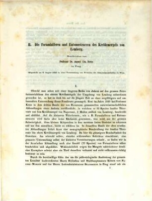 Die Foraminiferen u. Entomostraceen des Kreidemergels von Lemberg : Mit 5 lithograph. Tafeln. (Aus d. naturw. Abhdlgn. hg. vor Haidinger. IV Bd. I Abthl.)