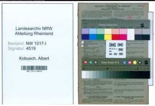 Entnazifizierung Albert Kobusch , geb. 26.05.1894 (Studienrat)