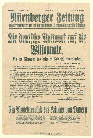 Die deutsche Antwort auf die Wilsonnote.