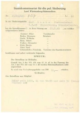 Baake, Karl