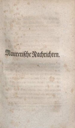 Maurerische Nachrichten