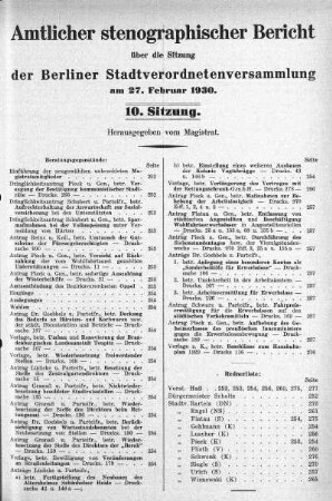 Sitzung 10, 27. Februar 1930