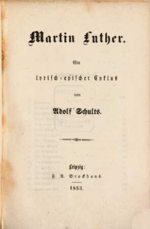 Martin Luther : ein lyrisch-epischer Cyklus