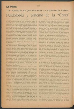 Los puntales en que descansa la civilisación latina : Paidofobia y sistema de la "cuña"