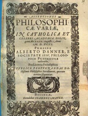 Assertiones philosophicae variae