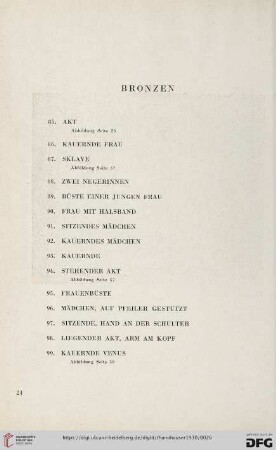 Bronzen (Nr. 85-104)