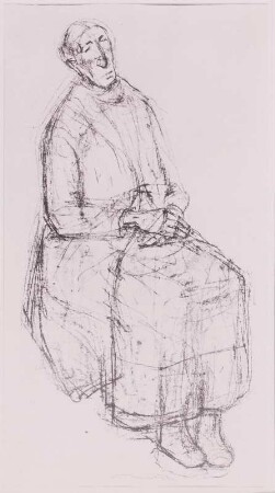Sitzende alte Frau