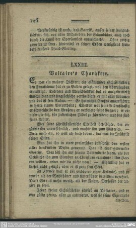 LXXIII. Voltaire's Charakter