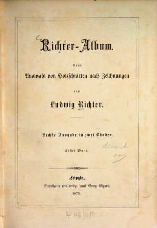Richter-Album : eine Auswahl von Holzschn. nach Zeichn. von Ludwig Richter, 1