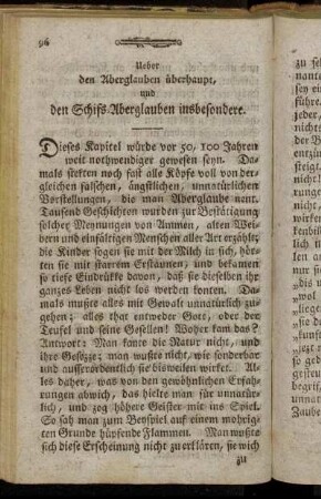 Ueber den Aberglauben überhaupt, und den Schifs-Aberglauben insbesondere.