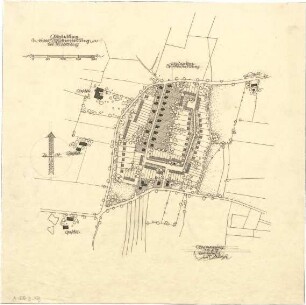 Gsaenger, Gustav; Moosburg (Bayern); Teilbebauungspläne - Abrundung einer Splittersiedlung (Lageplan)